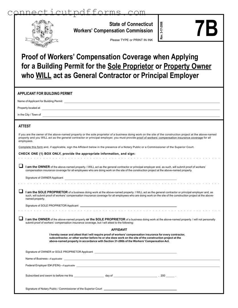 Free Connecticut 7B PDF Template