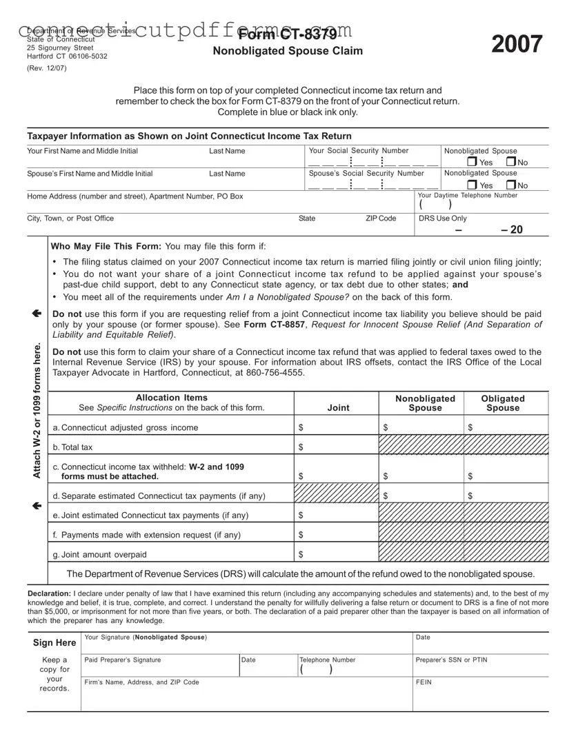 Free Connecticut 8379 PDF Template