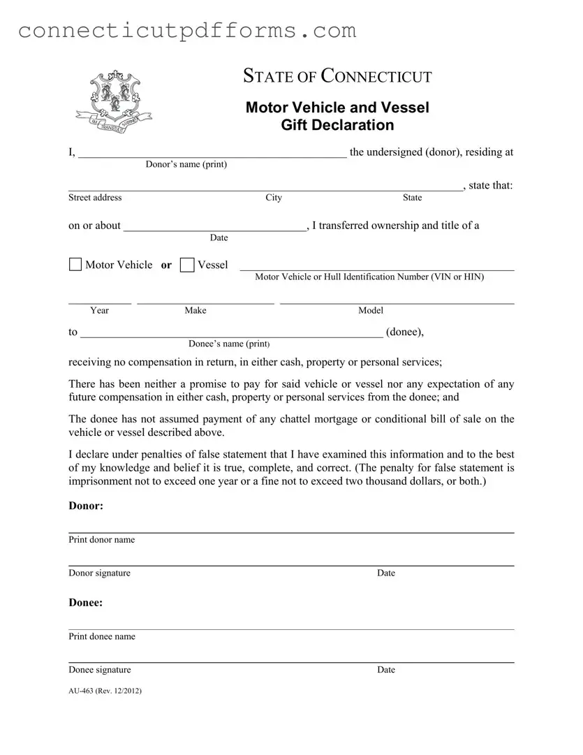 Free Connecticut Au 463 PDF Template