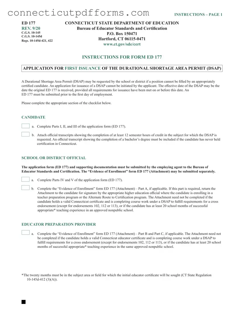 Free Connecticut Ed 177 PDF Template