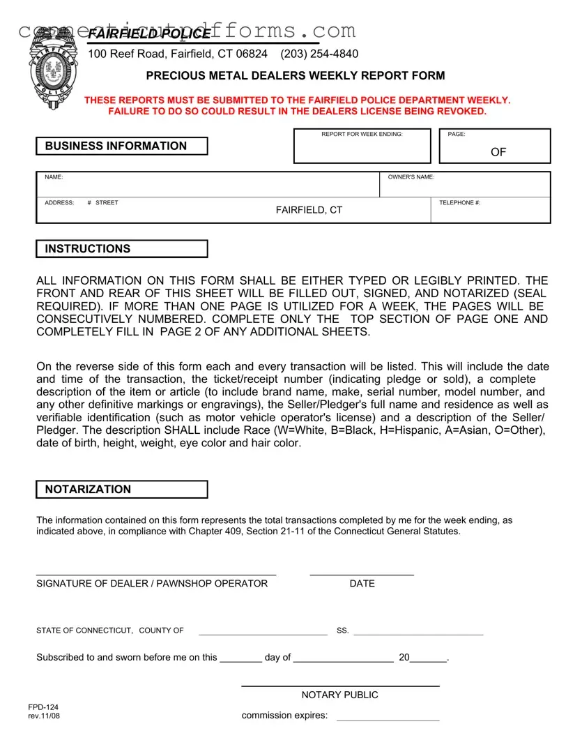 Free Connecticut Fpd 124 PDF Template