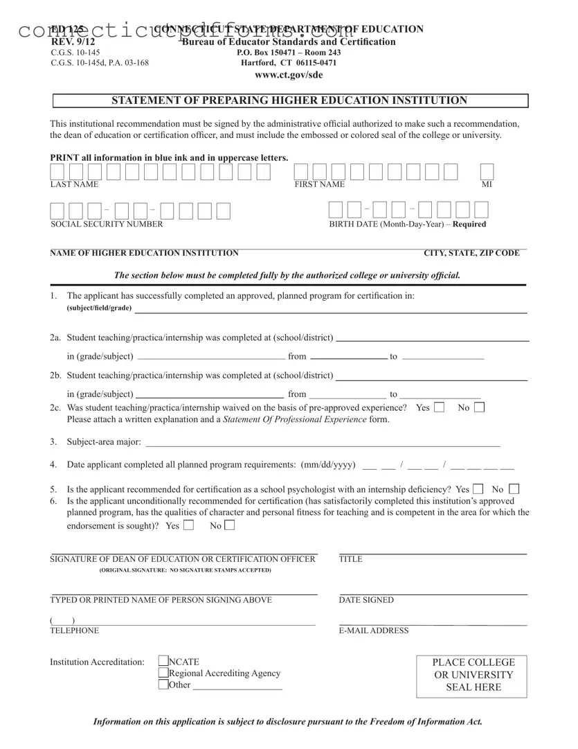 Free Ed 125 PDF Template