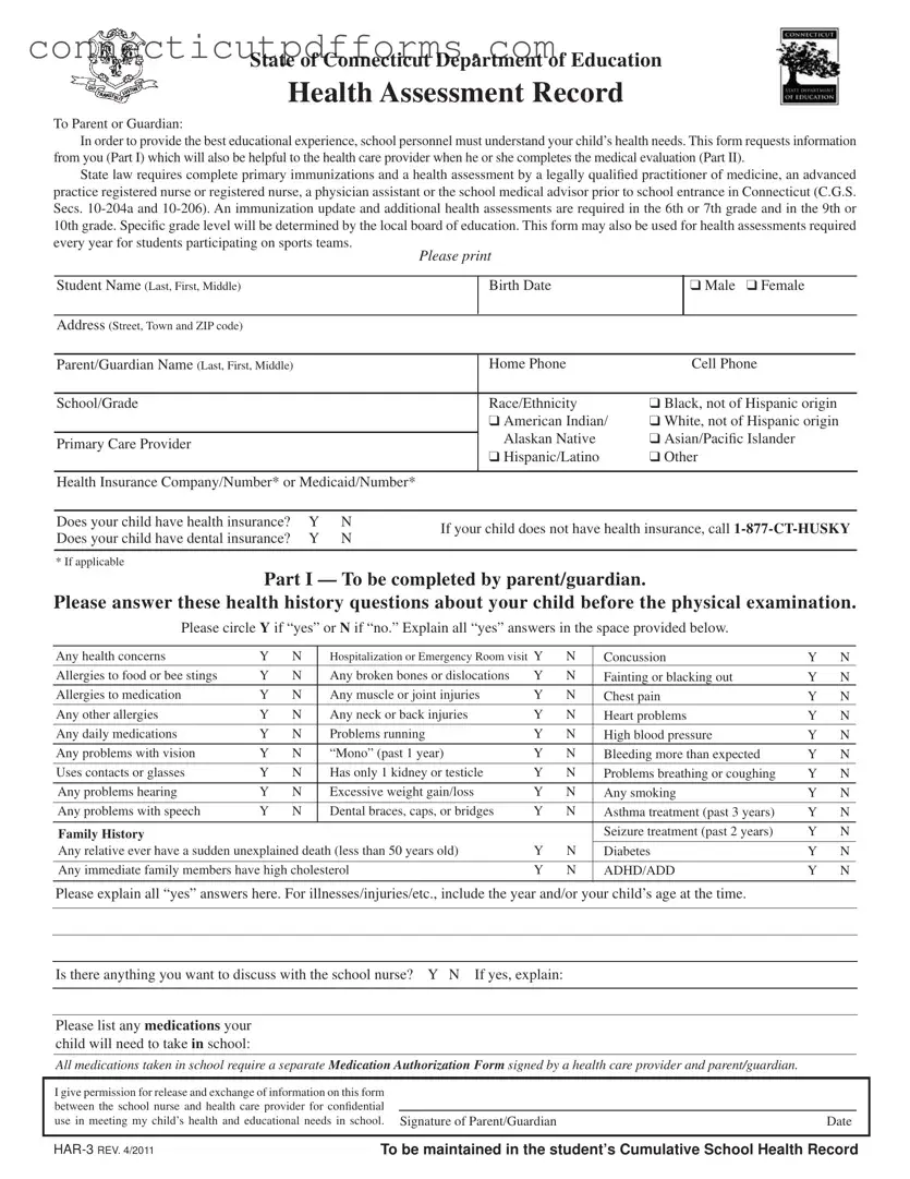 Free Har 3 Connecticut PDF Template