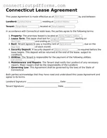 Fillable  Lease Agreement Form for Connecticut