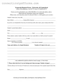 Free Connecticut Transcript Request PDF Template